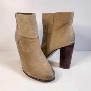 Aldo Tan Distressed Heeled Booties Size 10